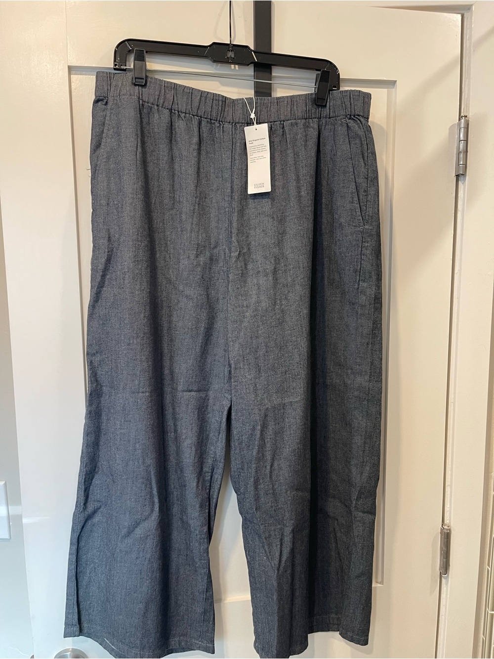 Eileen Fisher Wide-Leg Pants in Denim  Blue sz Large NEW $168
